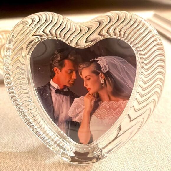 Lenox Wedding Promises 2 small heart frames & 1 crystal glass heart frame NWOT - Picture 8 of 11